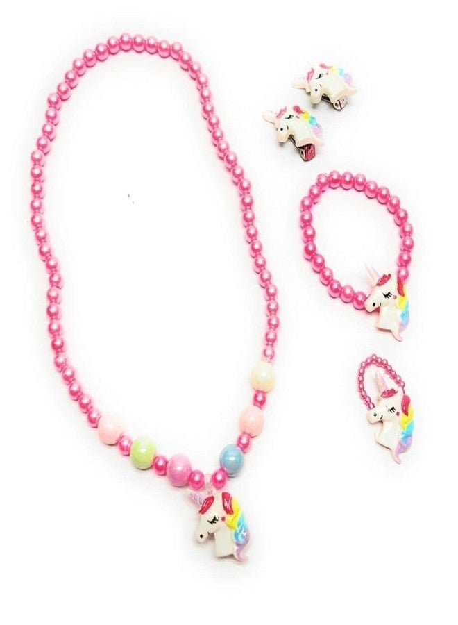 Tera13 TERA 13 Unicorn Beaded Nacklace Bracelets, Ring & Earings, Jewellery Set For Girl Kids, Adjustable and Safe, Birthday Return Gift For Girls, Fun and Vibrant Characters, Party Favors and Gifts (2 set) - Image 4